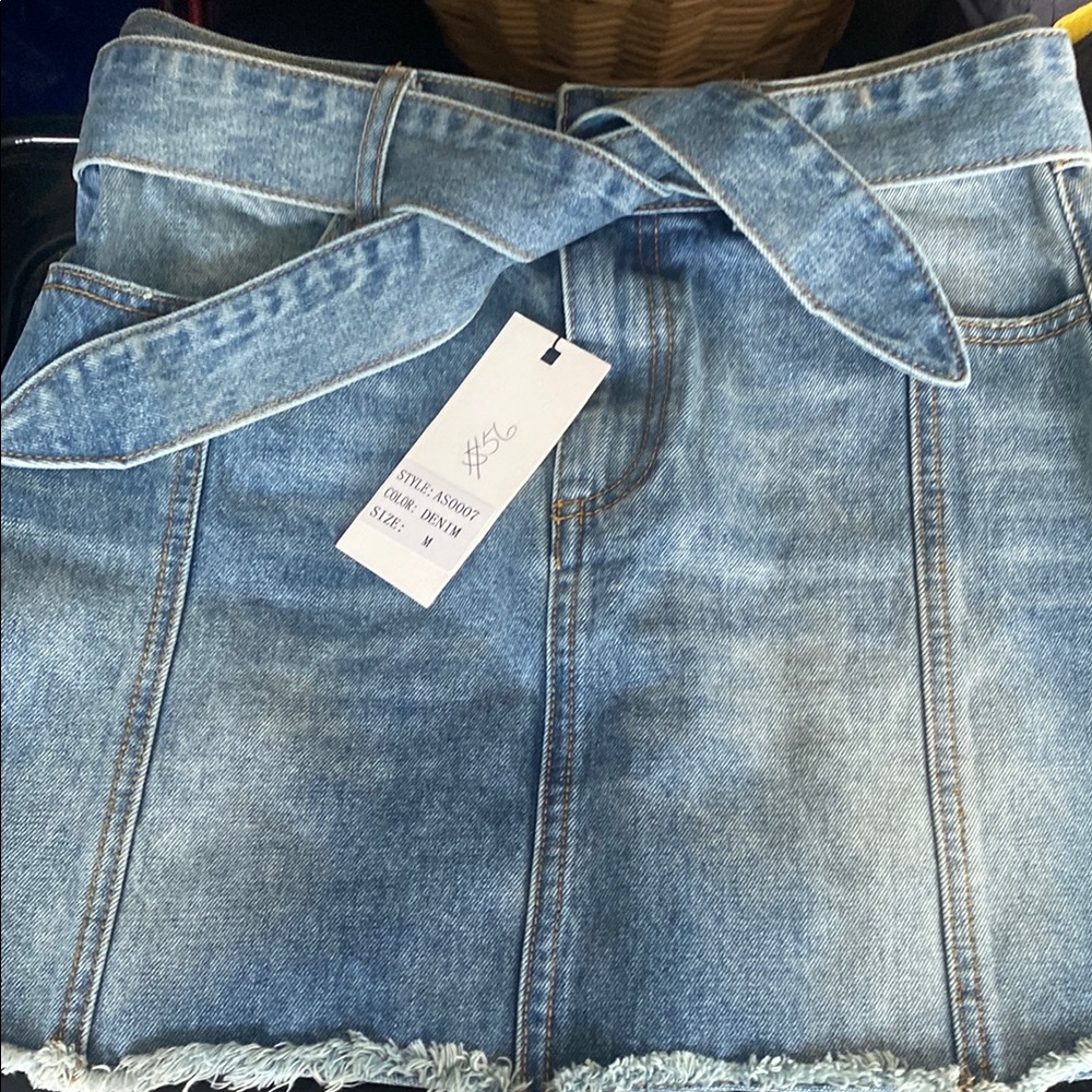 Blue Denim Mini Skirt with Belt
by Dance Marvel